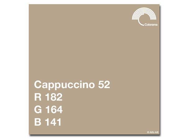 Colorama 2.72X11M Cappuccino Papirbakgrunn 2,72m bred Lys varm brun